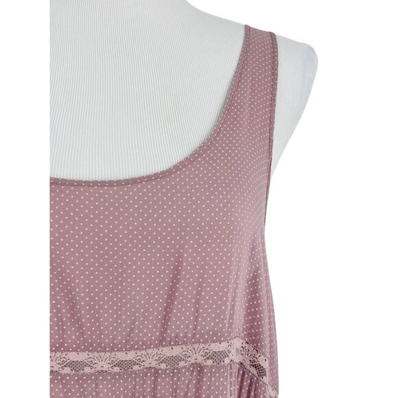 Free People Pink Tiered Ruffle Voile & Lace Mini Slip Dress | Cottagecore Boho M - Picture 4 of 16